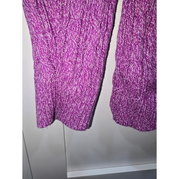 Croft & Barrow Purple Textured Cable V-Neck Sweater - Large - Picture 4 of 10